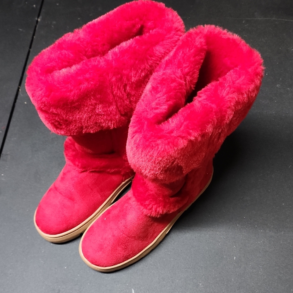 Style & Co. Red Winter Fur Boots